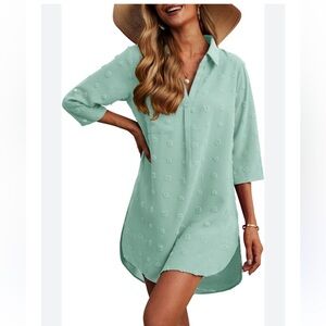 Green beach coverup size Medium